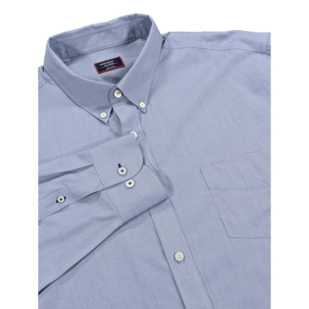UNTUCKit Shirt Men's XX-Large Blue Cadetto Navy WF Wrinkle Free‎ 100% Cotton